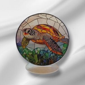 🛑 Stained Acrylic Sea Turtle | Sun Catcher